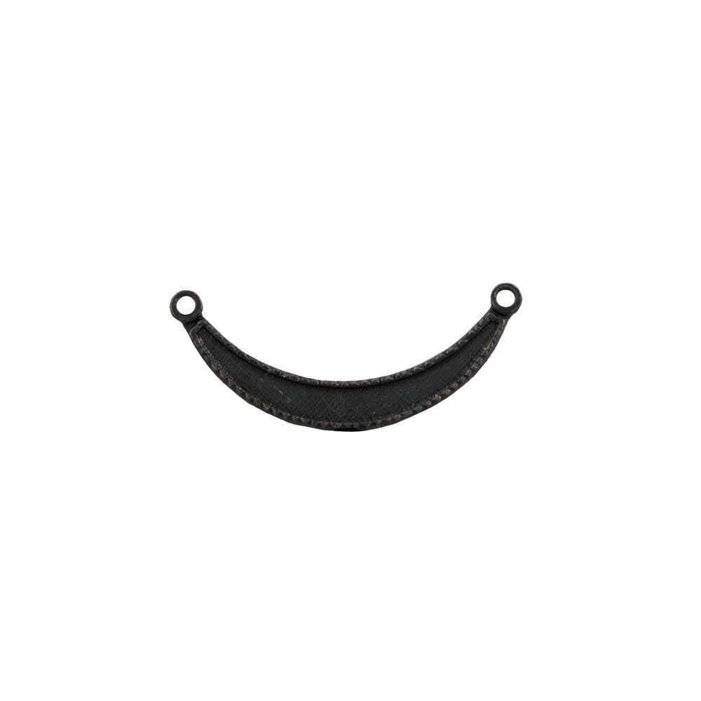 2 Loop Matte Black Plated Small Crescent Pendant Connectors 20x9mm (6)