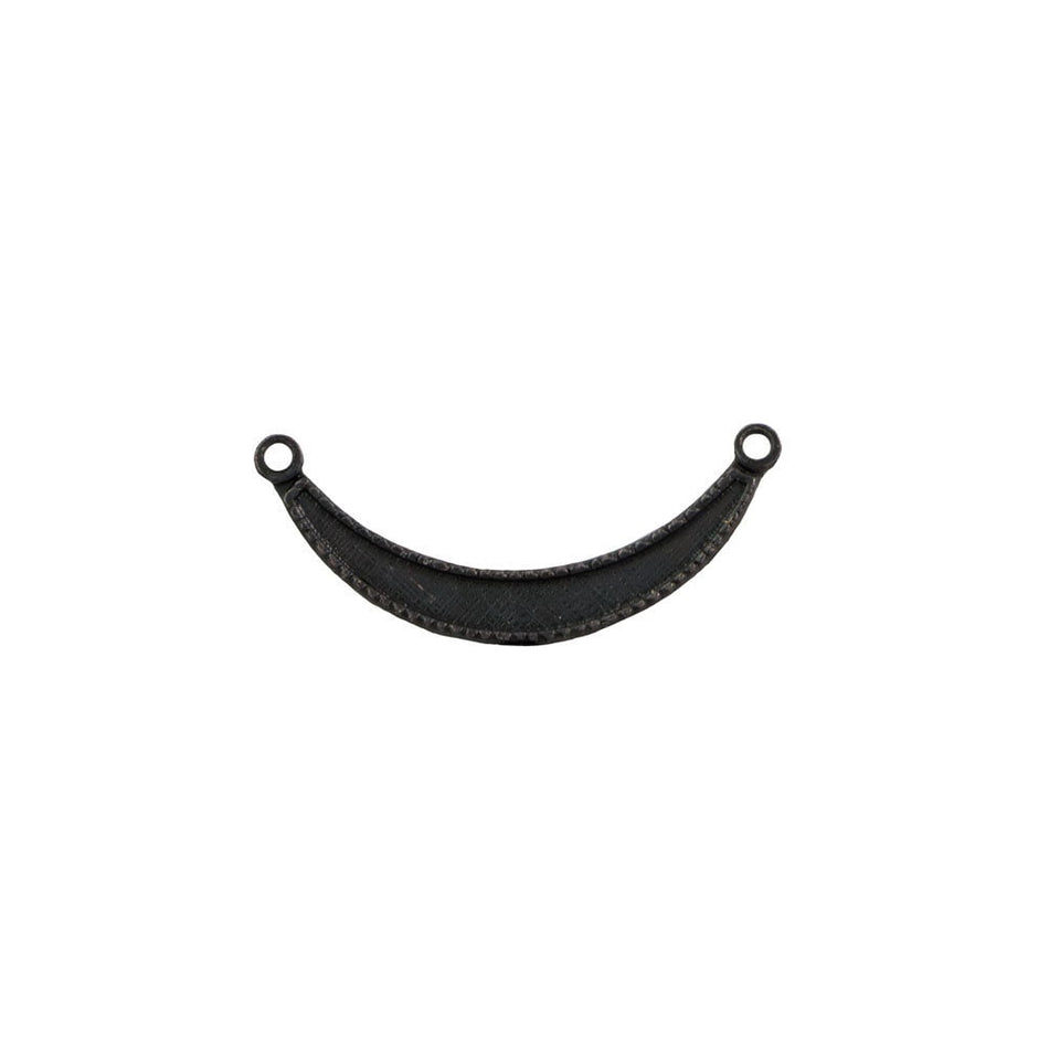 2 Loop Matte Black Plated Small Crescent Pendant Connectors 20x9mm (6)