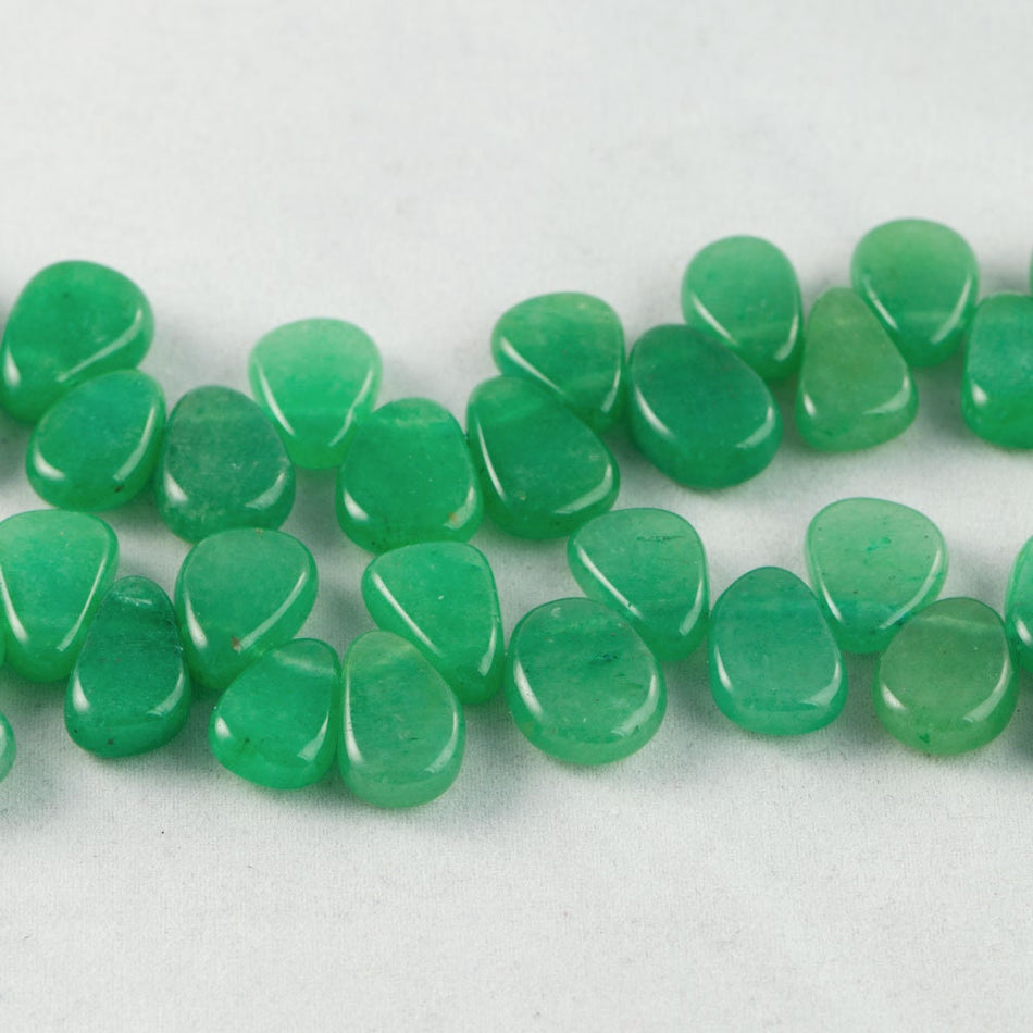 Dakota Stones Green Aventurine 15x10mm Flat Teardrop Bead Gemstones. GAV15x10DRP-8