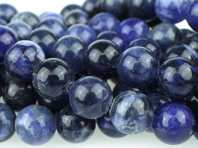 Dakota Stones Sodalite 8mm Round Gemstones. 8" Strand. SDL8RD-8