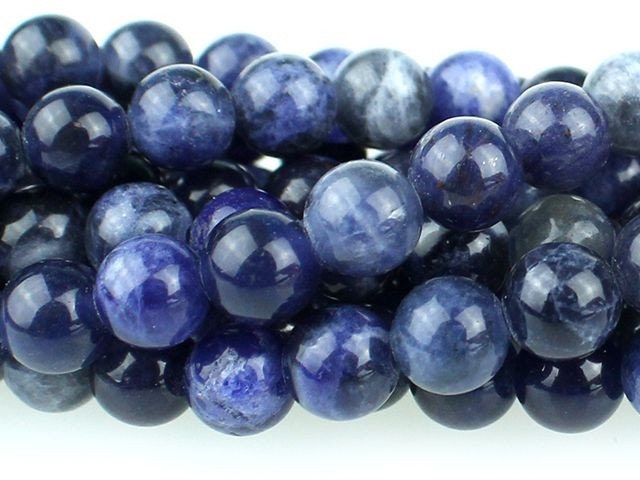 Dakota Stones Sodalite 6mm Round Gemstones. 8" Strand. SDL6RD-8