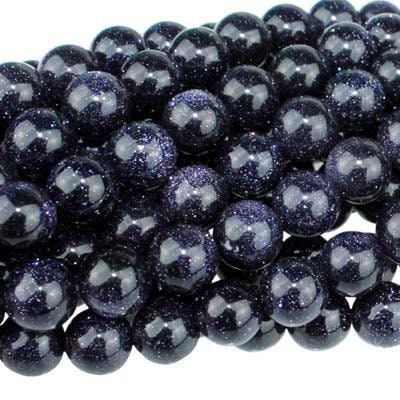Dakota Stones Blue Goldstone 8mm Round Gemstones. 8" Strand. BGS8RD-8