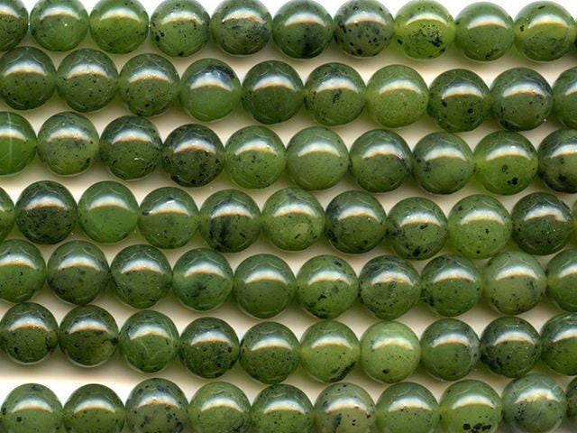 Dakota Stones Jade 8mm Round Gemstones. 8" Strand. JAD8RD-8