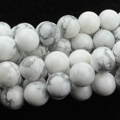 Dakota Stones White Howlite 8mm Round Gemstones. 8" Strand. WHT8RD-8