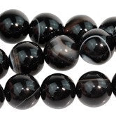 Dakota Stones Sardonyx 10mm Round Gemstones. 8" Strand. SDX10RD-8