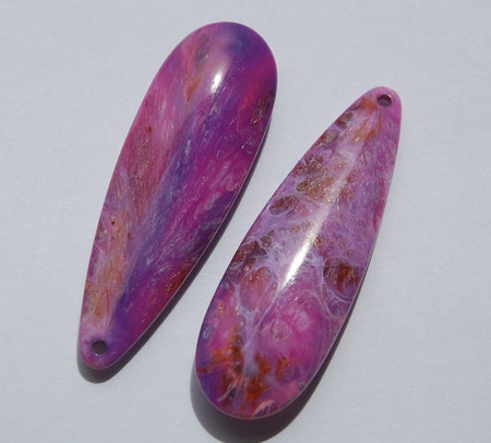 Vintage Pink Purple Marbled Plastic Teardrop Pendants pnd117