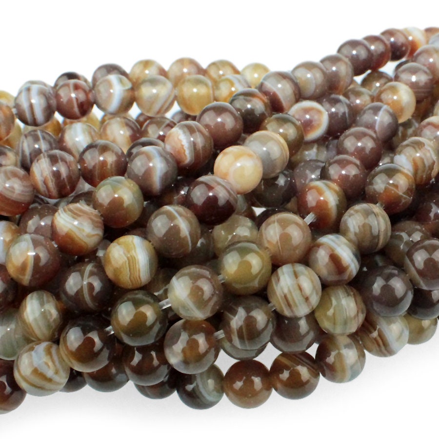 Dakota Stones Brown Sardonyx 6mm Round Gemstones 8" Strand BSX6RD-8