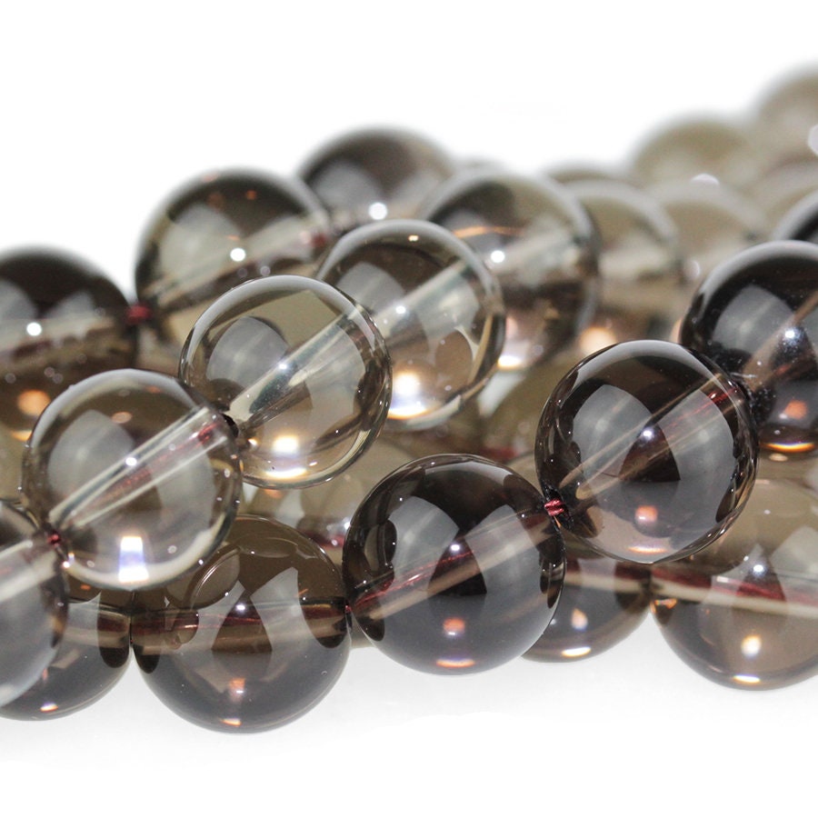 Dakota Stones Smoky Quartz 10mm Round Gemstones 8" Strand SQZ10RD-8