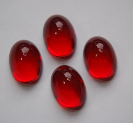 Vintage German High Dome Ruby Red Cabochons 25mm x 18mm cab588B