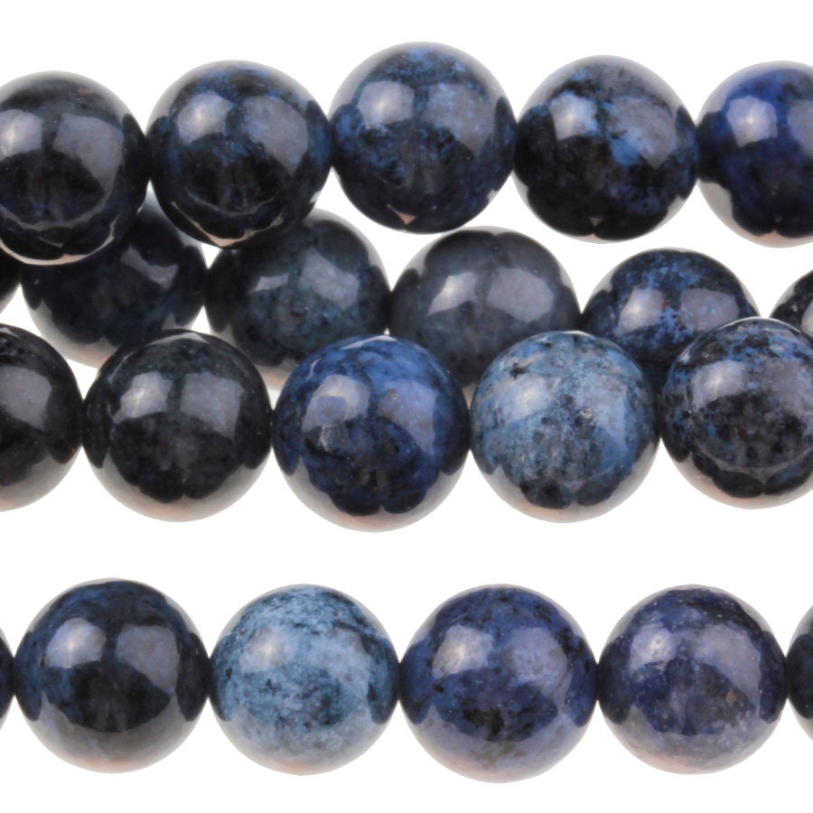 Dakota Stones Dumorterite 8mm Round Gemstones. 8" Strand. DMT8RD-8