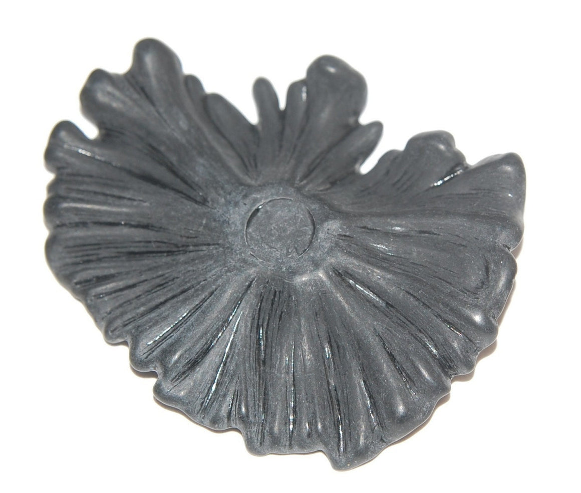 Vintage Matte Black Huge Flower Cabochon cab429