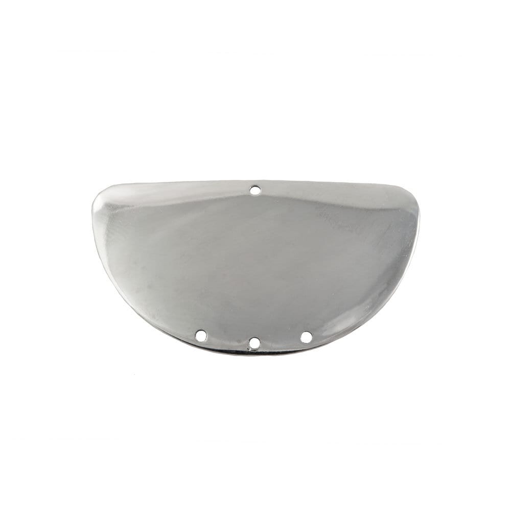 4 Hole Silver Dapped Half Circle Connector Pendant (4) mtl174D