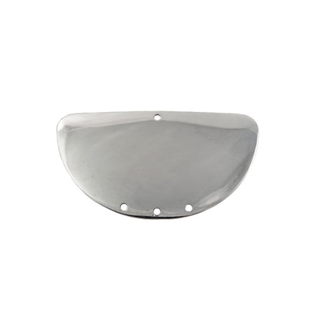 4 Hole Silver Dapped Half Circle Connector Pendant (4) mtl174D