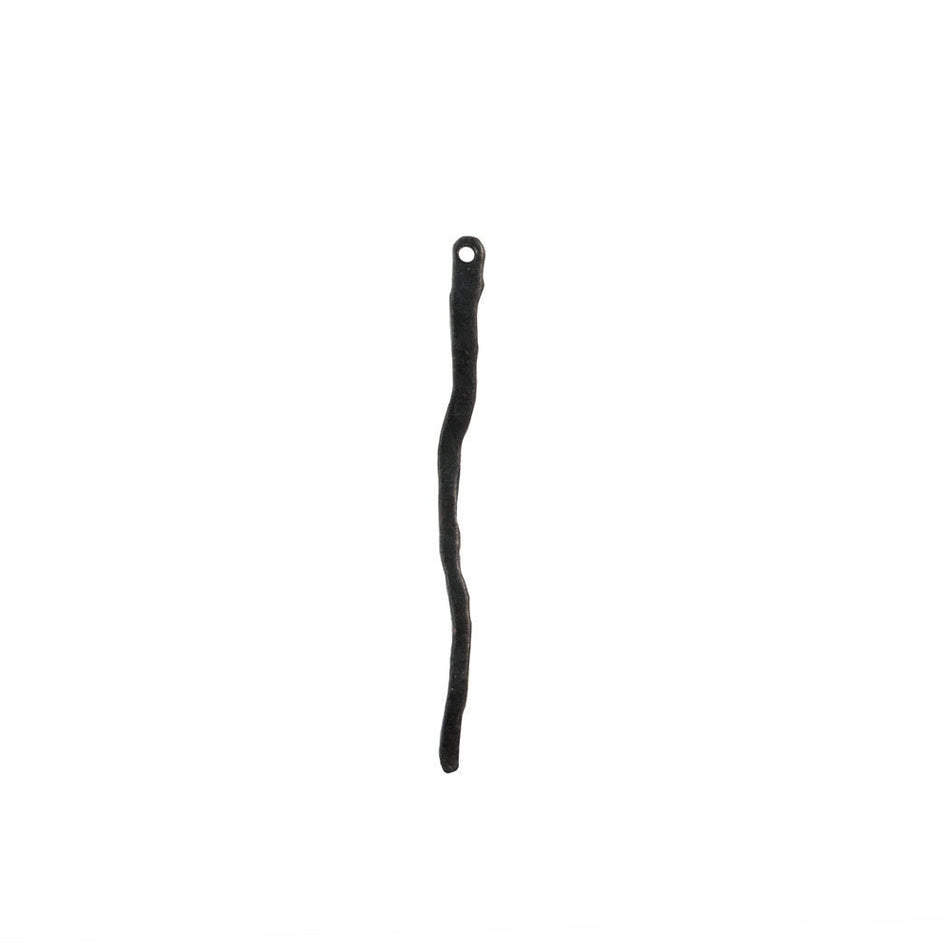 1 Hole Matte Black Wavy Stick Drop MD 50x3mm (10) mtl536B