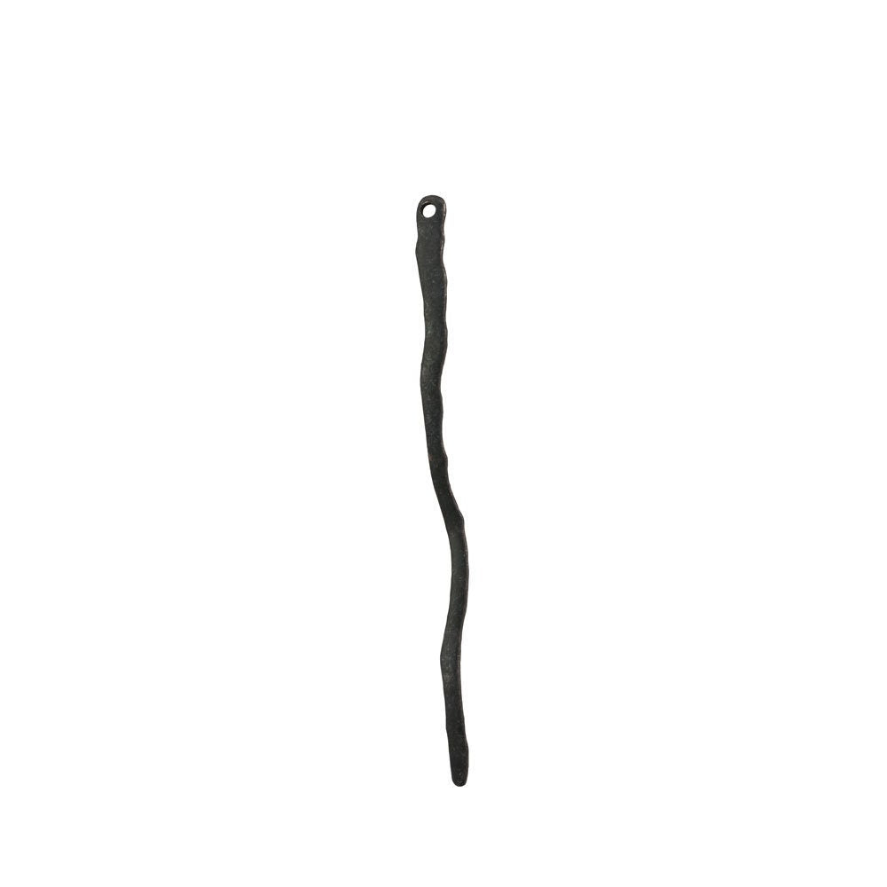 1 Hole Matte Black Wavy Stick Drop LG 60x4mm (8) mtl465B