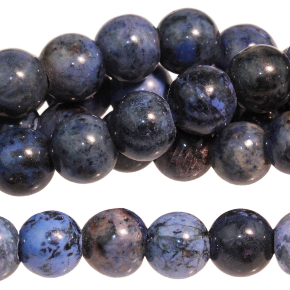 Dakota Stones Sunset Dumortierite 8mm Large Hole Gemstones. 8" Strand. SDM8RDLH-8