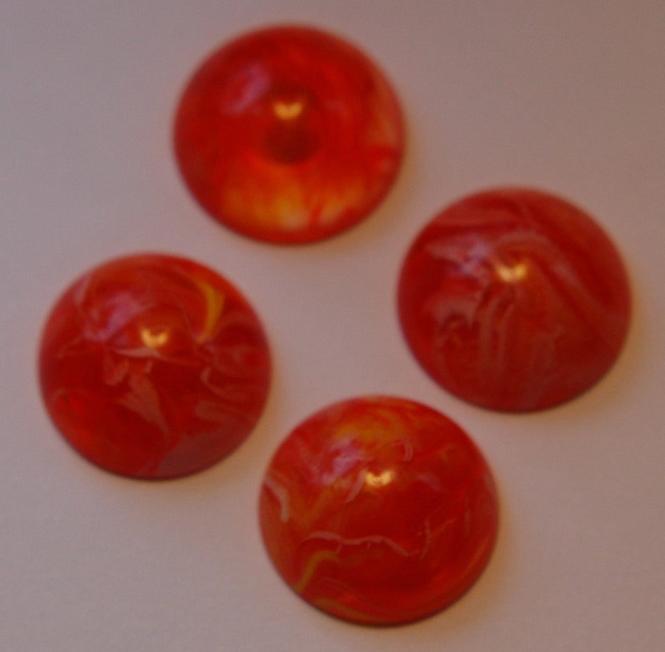 Orange and White Swirled Vintage Cabochons 18mm (4) cab391A