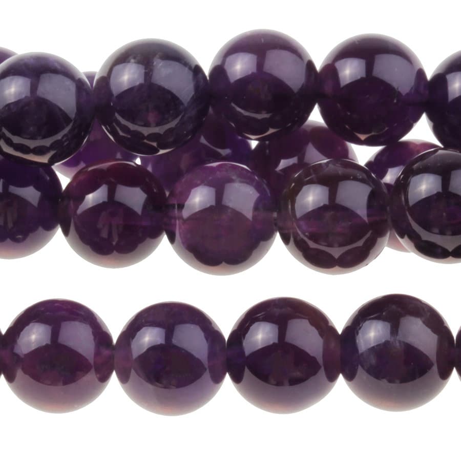 Dakota Stones Amethyst 8mm Round Gemstones. 8" Strand. AME8RD-8