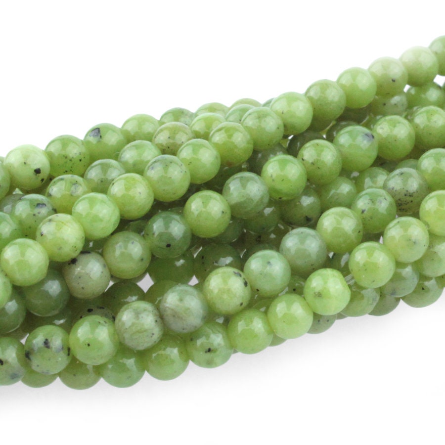 Dakota Stones Jade 4mm Round Gemstones. 8" Strand. JAD4RD-8