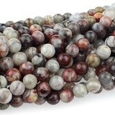 Dakota Stones Mexican Lace Laguna Agate 6mm Round Gemstones. 8" Strand. MLA6RD-8