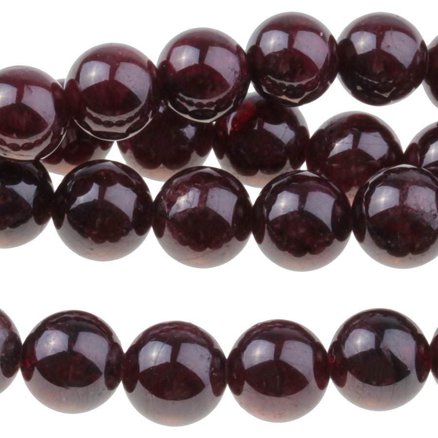 Dakota Stones Red Garnet 8mm Round Gemstones. 8" Strand. RGT8RD-8