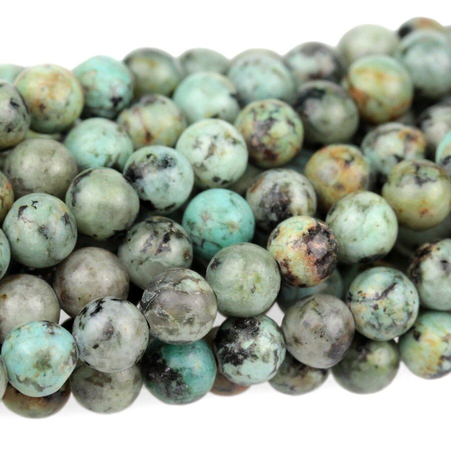 Dakota Stones African Turquoise 6mm Round Gemstones. 8" Strand. ATQ6RD-8