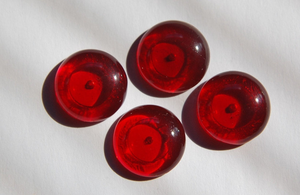 Vintage Red German Glass Cabochons 20mm cab247F