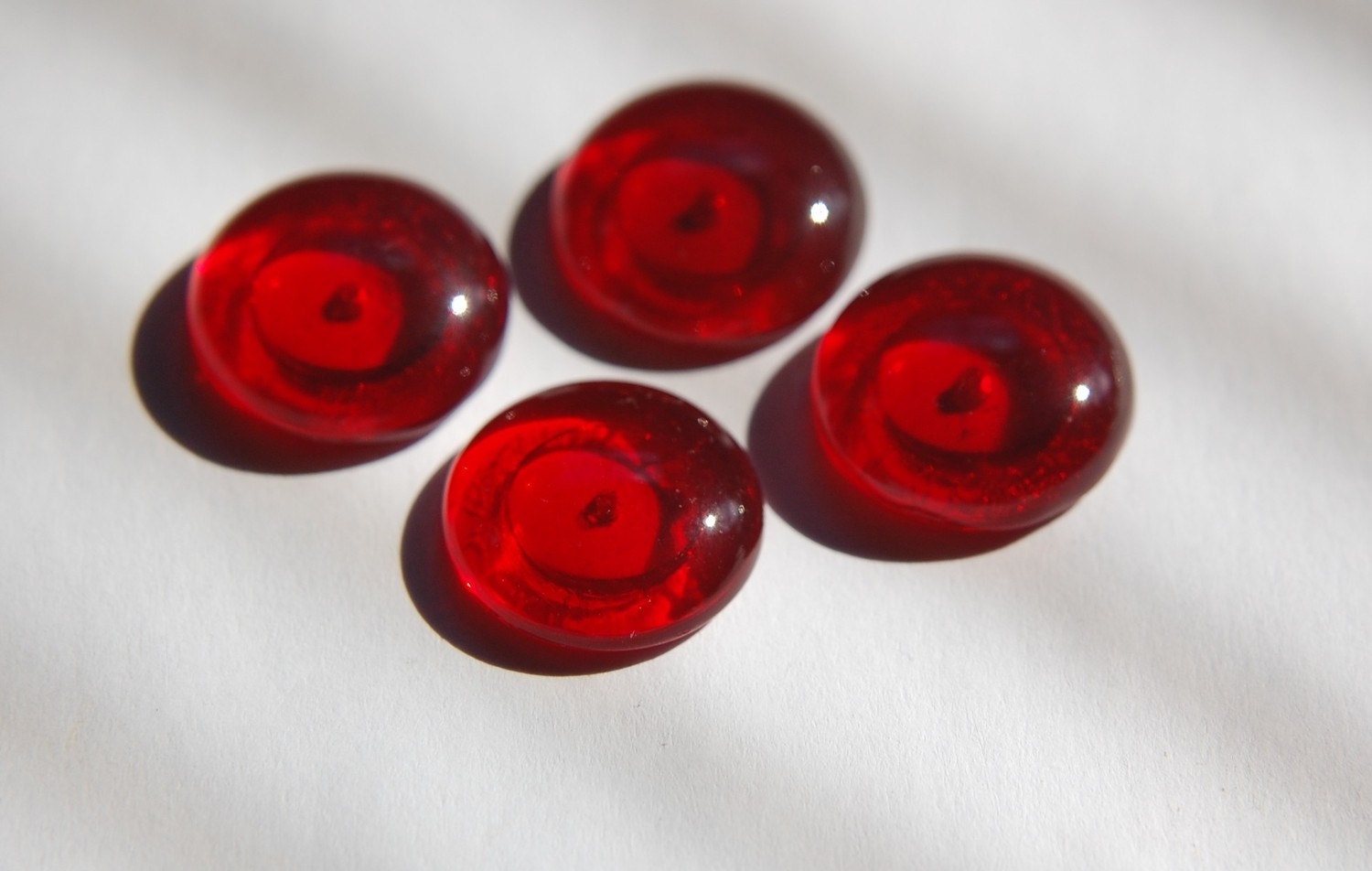 Vintage Red German Glass Cabochons 20mm cab247F