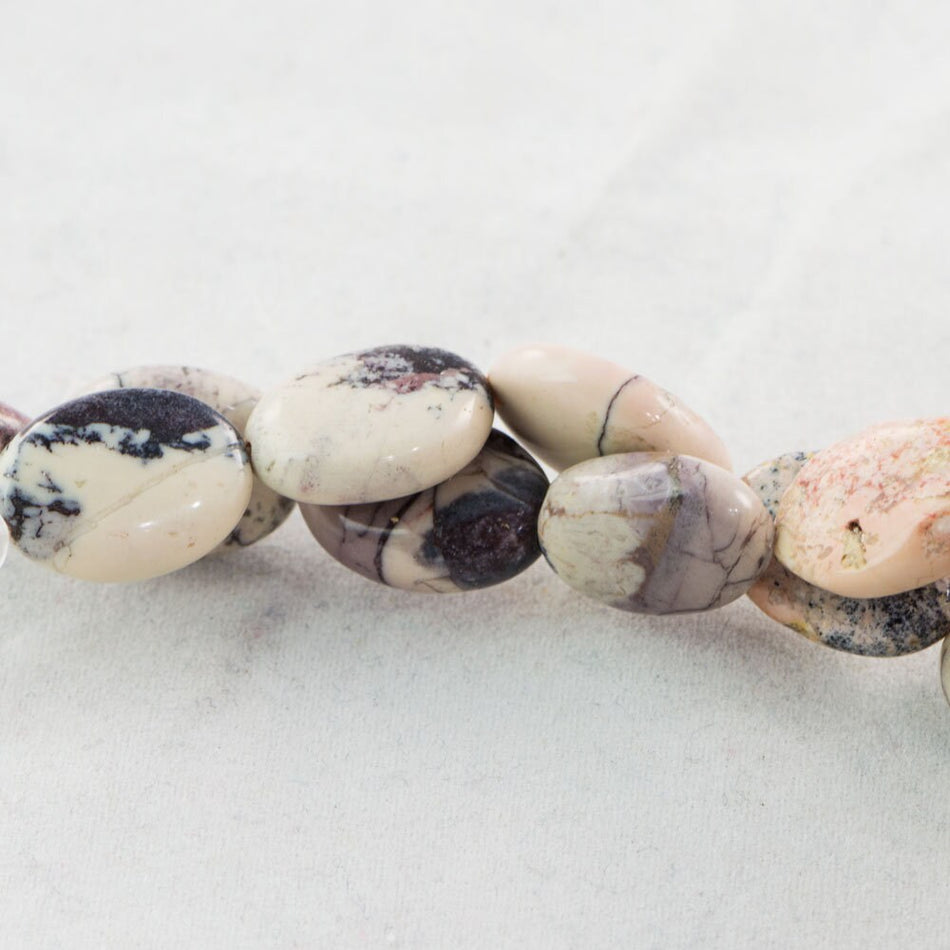 Dakota Stones Porcelain Jasper 14x10mm Oval Gemstones. 8" Strand. PCL10x14OV-8