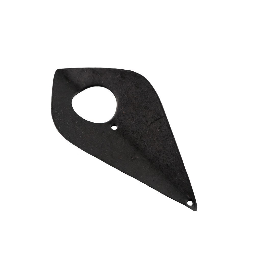 2 Hole Matte Black Pinched Teardrop Pendant Findings (4) mtl382C