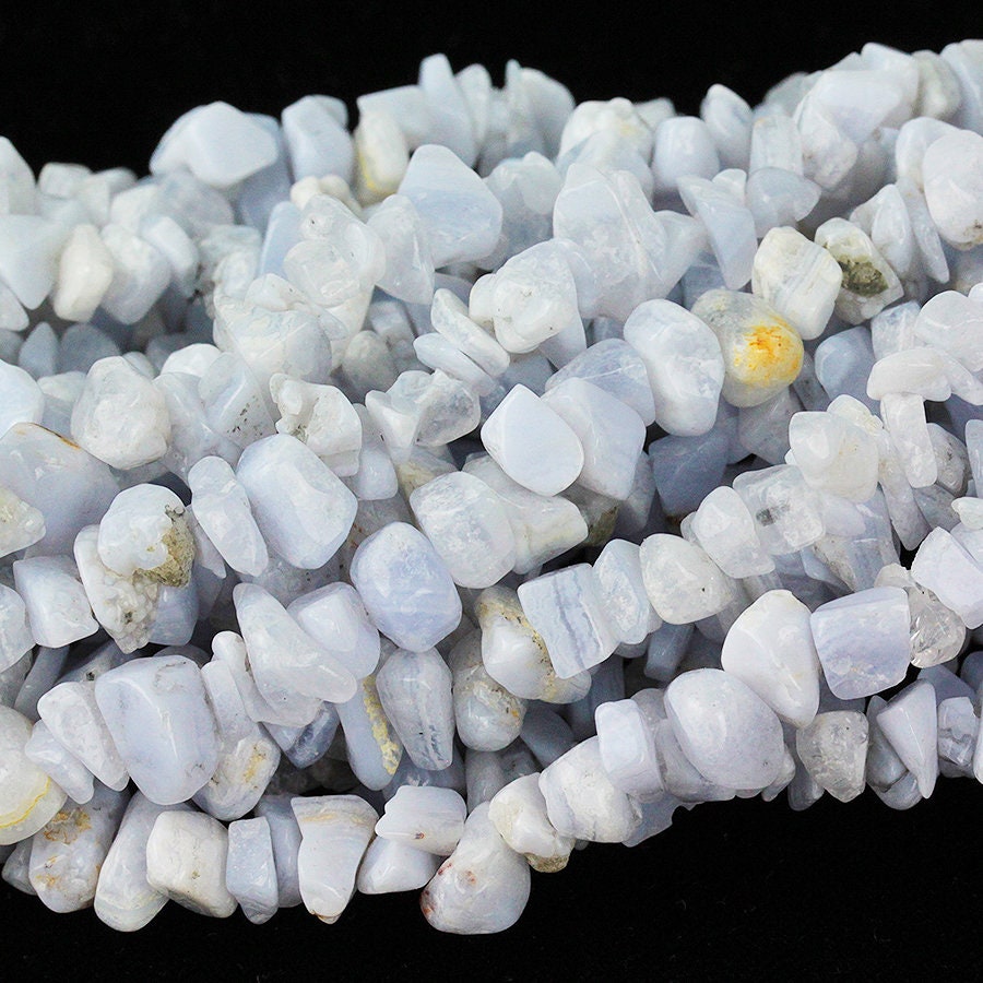 Dakota Stones Blue Lace Agate 5-8MM Chips Gemstones. 36" Strand. BLC5-8CHP