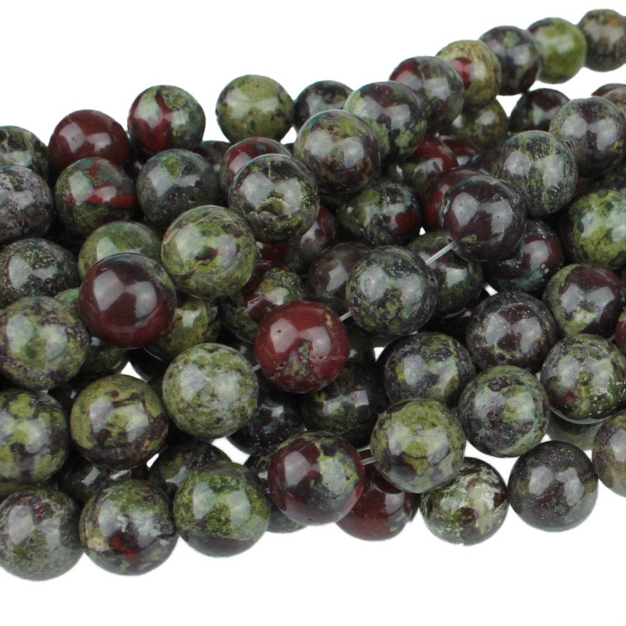 Dakota Stones Dragon Blood Jasper 10mm Round Gemstones. 8" Strand DBJ10RD-8