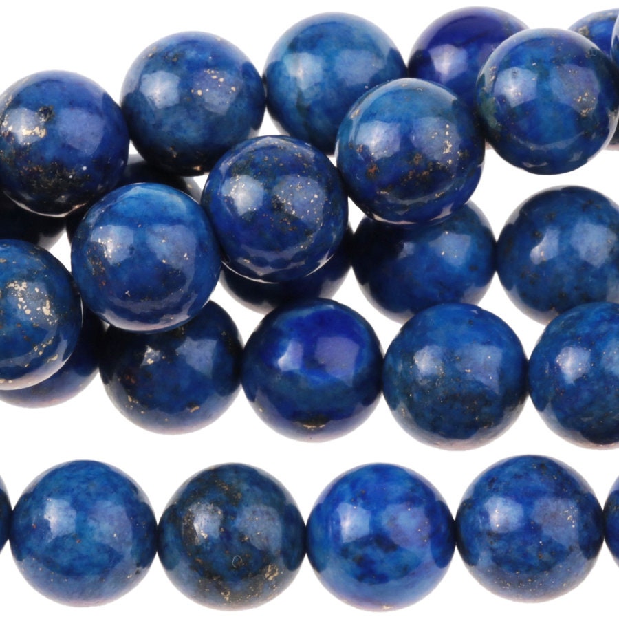 Dakota Stones Lapis 8mm Round Gemstones. 8" Strand. LAP8RD-8