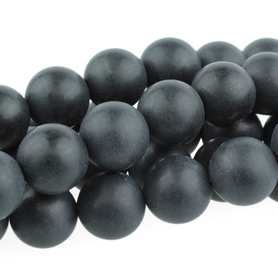 Dakota Stones Matte Onyx 10mm Round Gemstones. 8" Strand. MOX10RD-8