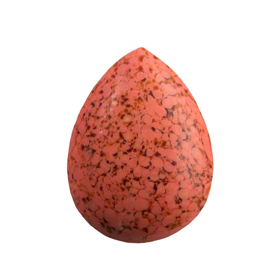 Vintage Coral Matrix Glass Teardrop Cabochon 40X30mm (1) cab6031B