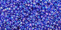 15/0 TOHO ROUND Transparent Rainbow Cobalt Seed Bead (8g)