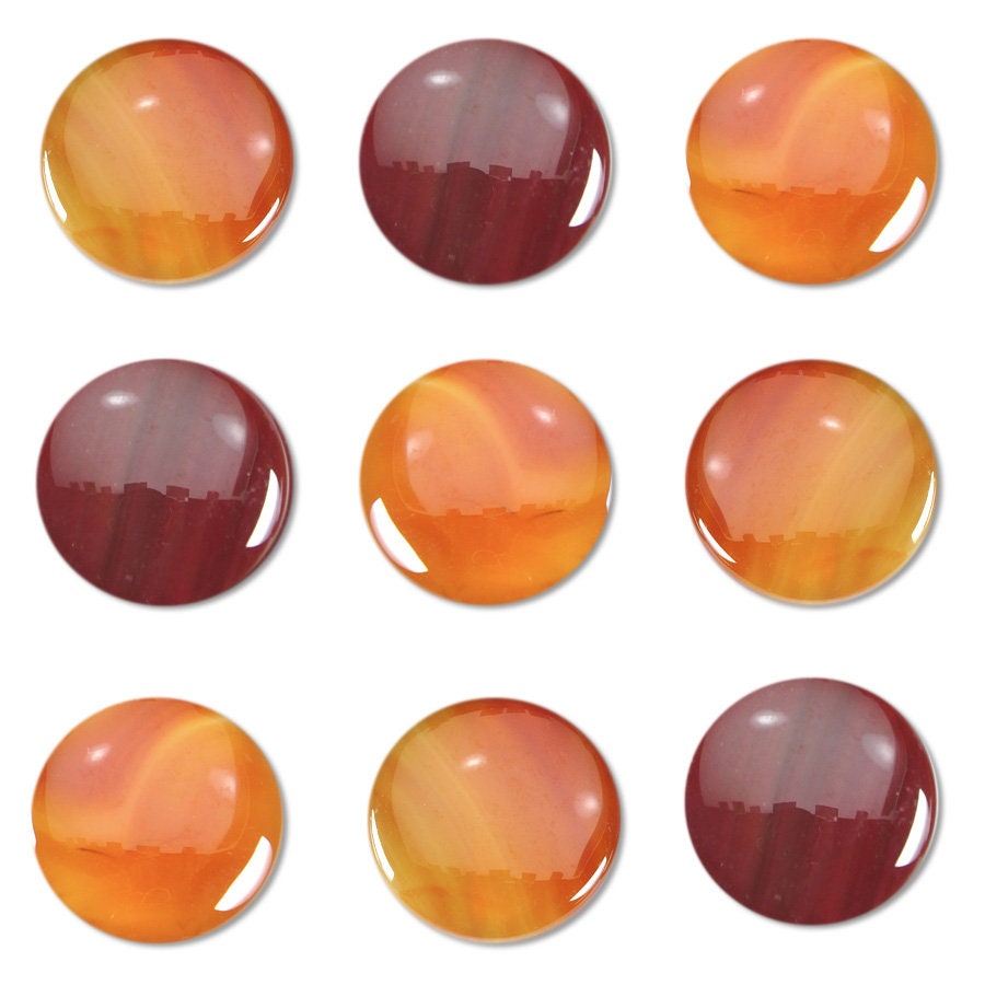 Dakota Stones Carnelian 25mm Round Cabochon Gemstones CAB-CRN25DC
