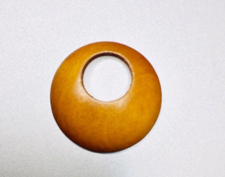 Vintage Golden Brown Wood Hoops Pendants 30mm (4) hps064A