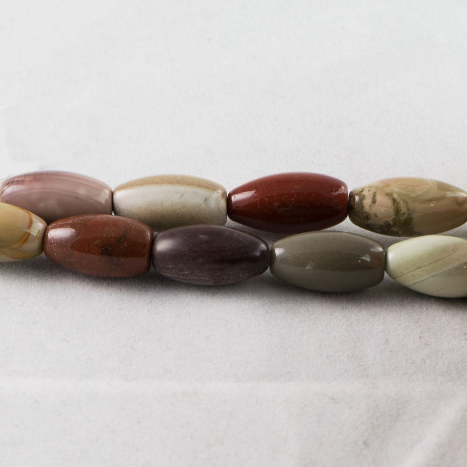 Dakota Stones Imperial Jasper 8x16mm Rice Beads Gemstones 8" Strand IMP8x16RC-8