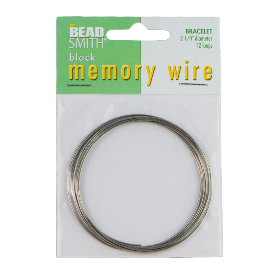 2 1/4-Inch Diameter Black Beadsmith Memory Wire 12 Loop