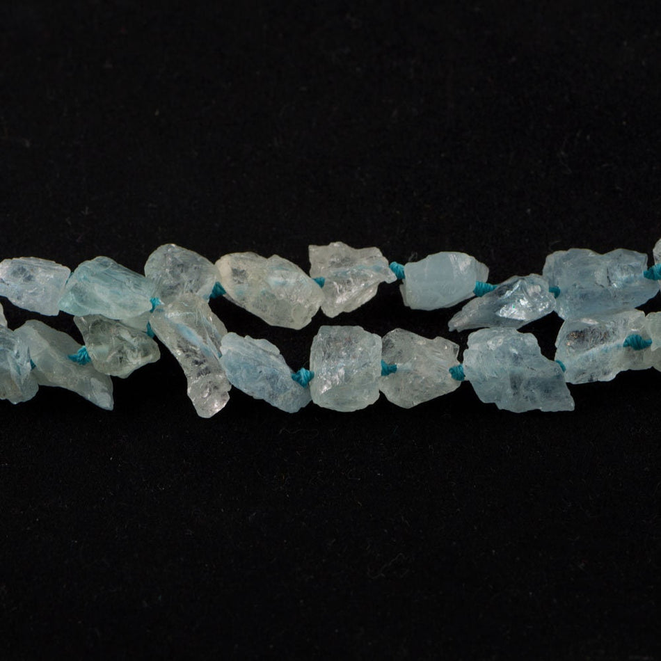 Dakota Stones Aquamarine Rough Nugget 8-12mm Gemstones. 15" Strand. AQM8-12NUG-RG