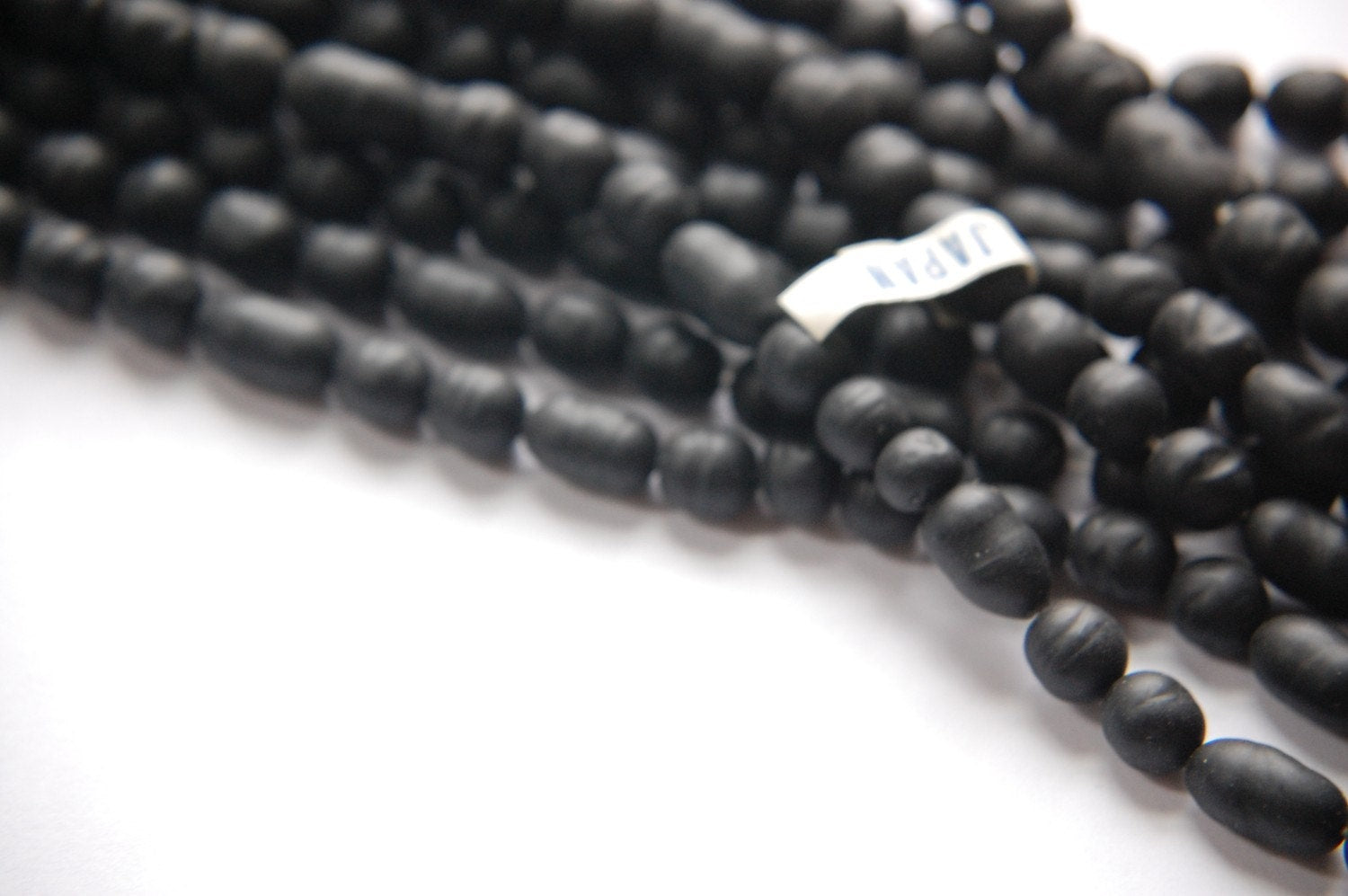 Vintage Matte Black Glass Beads Japan Random Mix (10) jpn003D