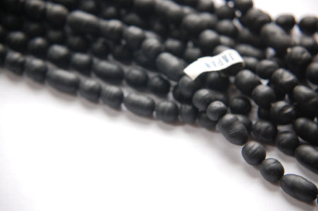 Vintage Matte Black Glass Beads Japan Random Mix (10) jpn003D