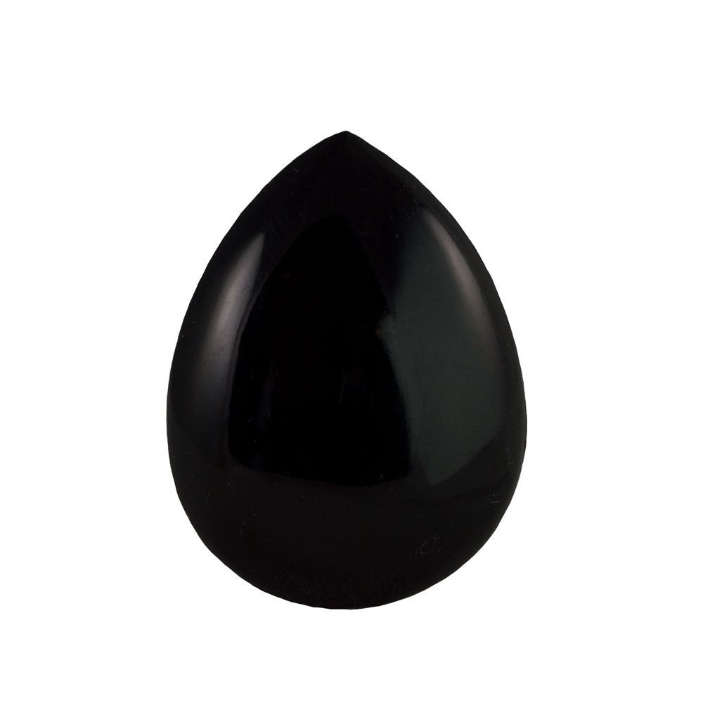 Vintage Black Glass Teardrop Cabochon 40X30mm (1) cab6031CC
