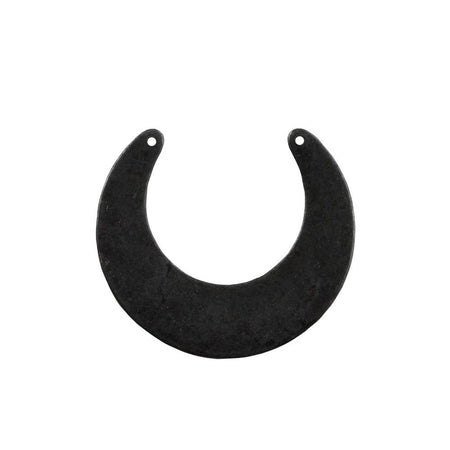 2 Hole Matte Black Crescent Open Circle Pendant Drop (4) mtl318E