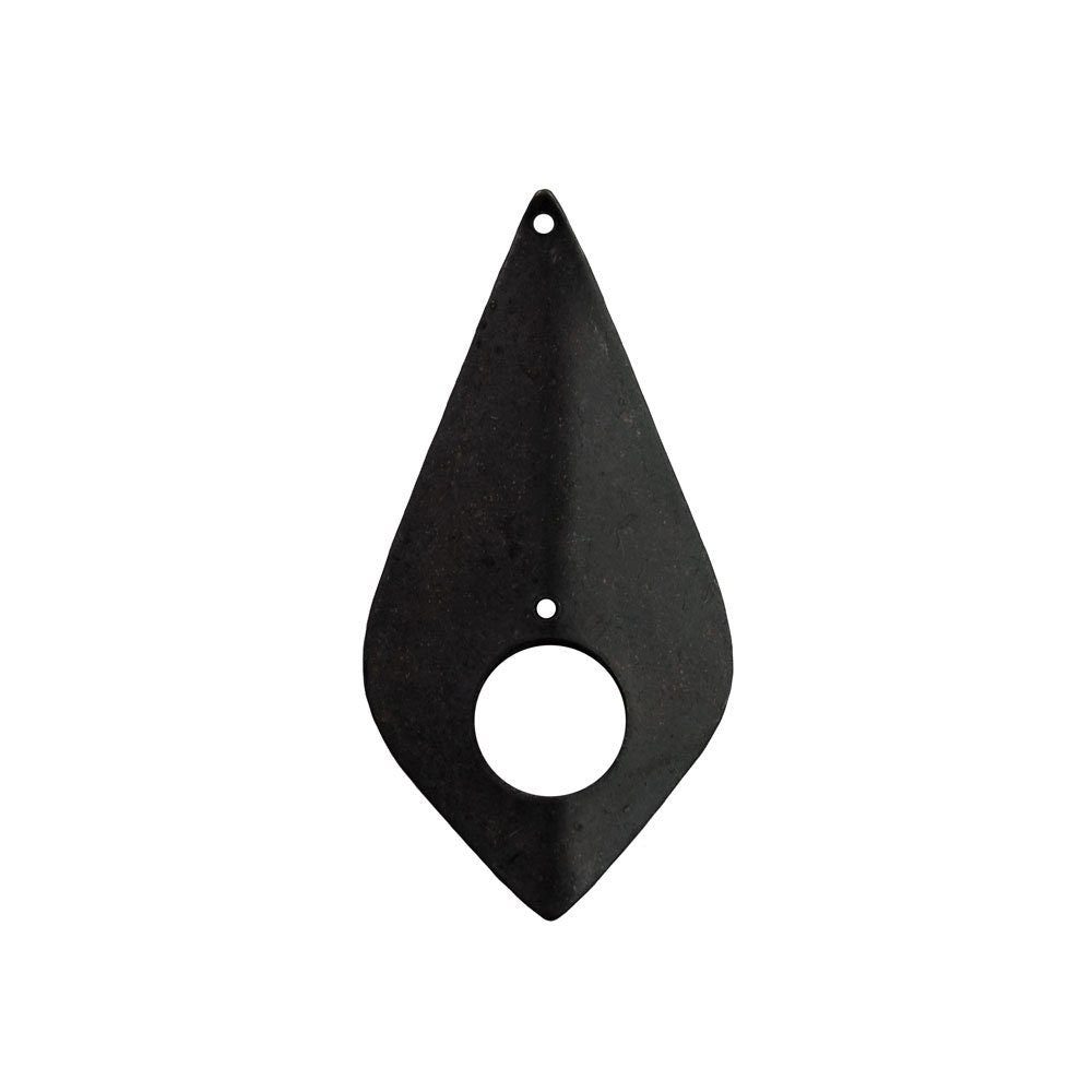 2 Hole Matte Black Pinched Teardrop Pendant Findings (4) mtl382C