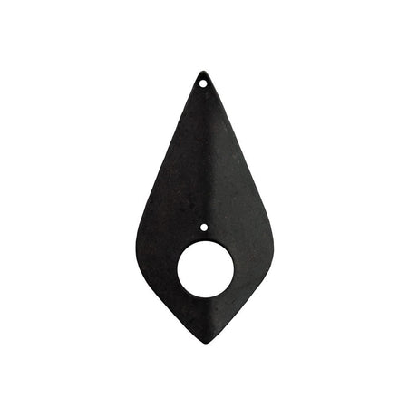 2 Hole Matte Black Pinched Teardrop Pendant Findings (4) mtl382C