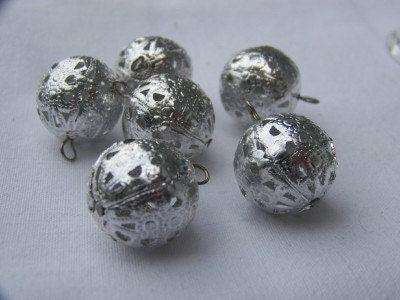 Vintage Aluminum Filigree Beads Charms Drops Dangles drp011B