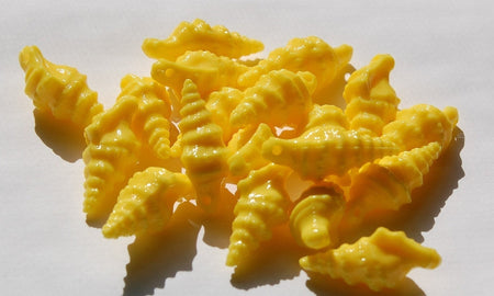 Vintage West German Acrylic Yellow Seashell Charms 33mm x 15mm (4) chr107A