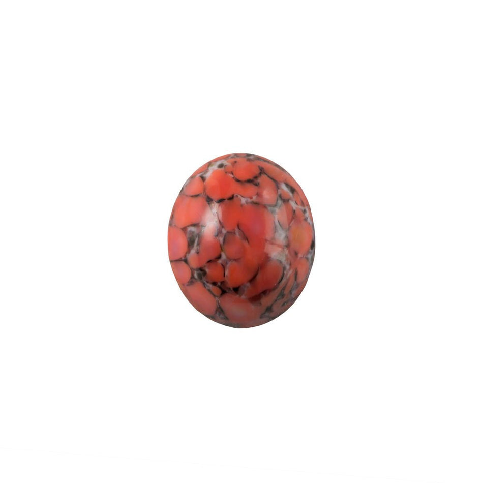 Vintage Opaque Coral Matrix Glass Cabochons 12x10mm (4) cab6003B